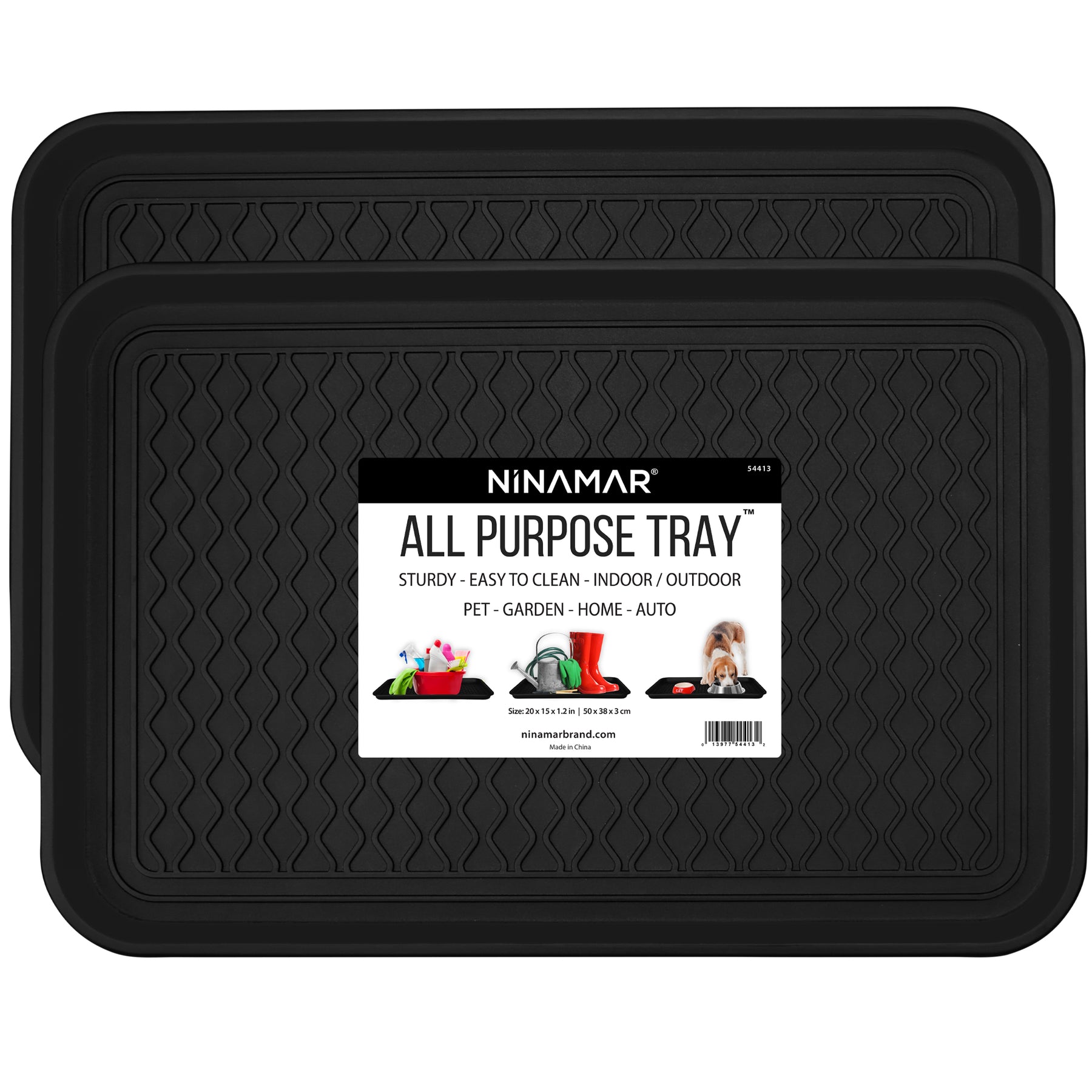 SafetyCare Rubber Shoe & Boot Tray - Multi-Purpose - 24 x 16 Inches - 2 Mats