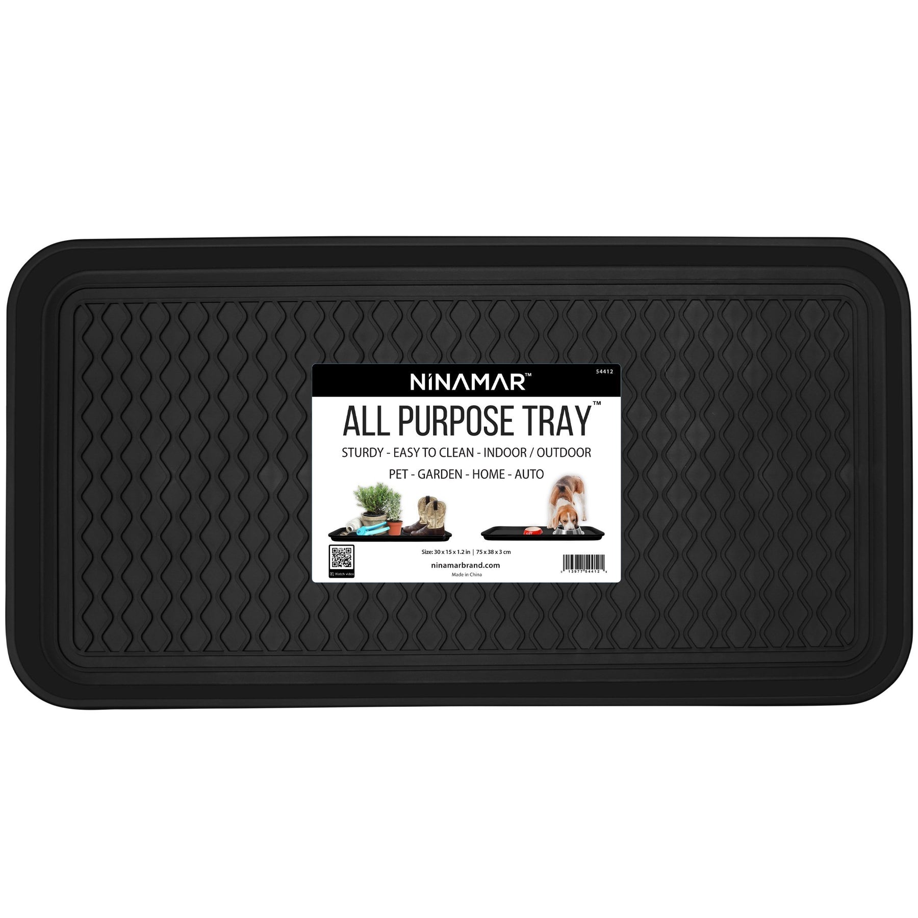 SafetyCare Rubber Shoe & Boot Tray - Multi-Purpose - 24 x 16 Inches - 1 Mat  